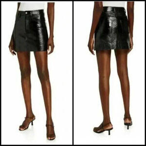 Avantlook Textured Embossed Structured Black Retro Y2K Goth Coquette Skirt L